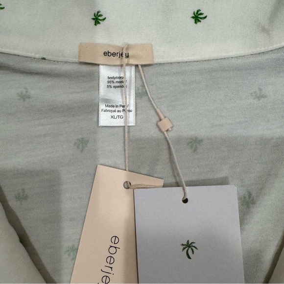 Eberjey Gisele Printed Modal Shortie Short Palm Bellini Pajamas PJ Set - Picture 4 of 9